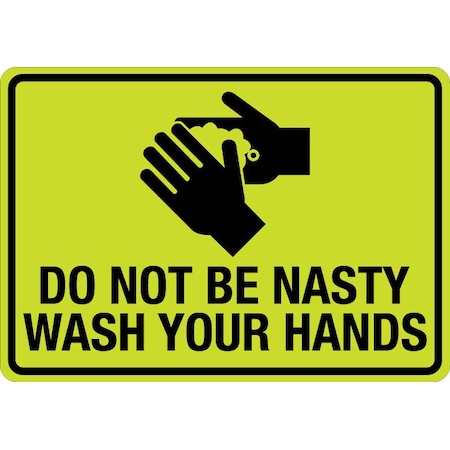 Lyle Wash Your Hands For 20 Seconds, 14 in  x 10 in, HiVis Reflective Aluminum, LCUV-0145ST-RA_14x10 LCUV-0147ST-RA_14x10